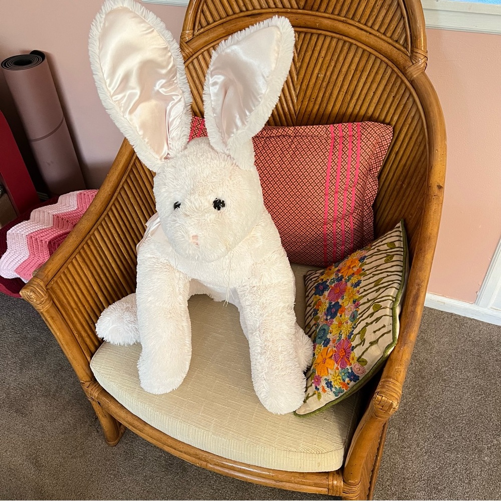 Bearington Jumbo White Bunny 23” Weighted Textured Fur HTF Retired